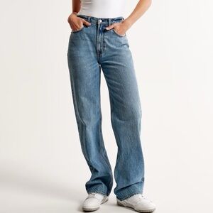 Abercrombie jeans wide leg loose dad high rise EUC